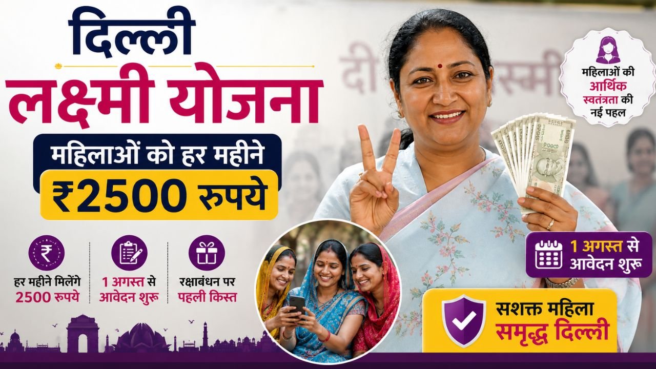 Delhi Lakshmi Yojana: ₹2,500 per month for women; applications start from August 1.