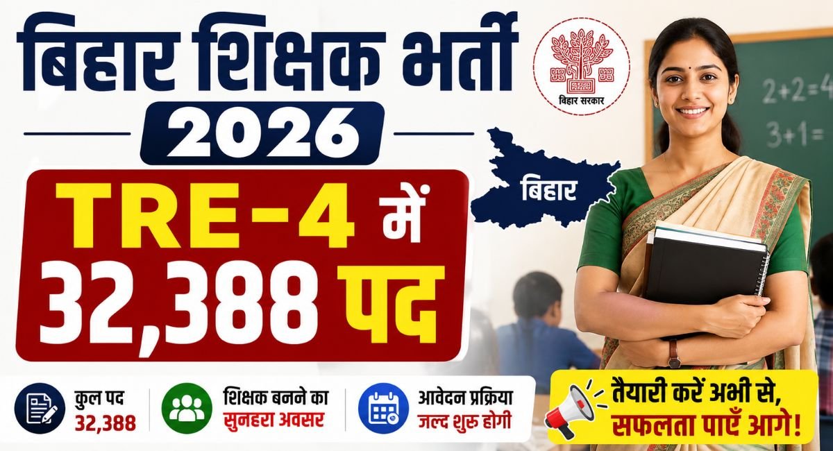 32,388 posts in Bihar Teacher Recruitment 2026 TRE-4