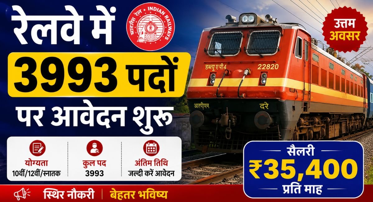 Applications open for 3993 Railway post salary ₹35400