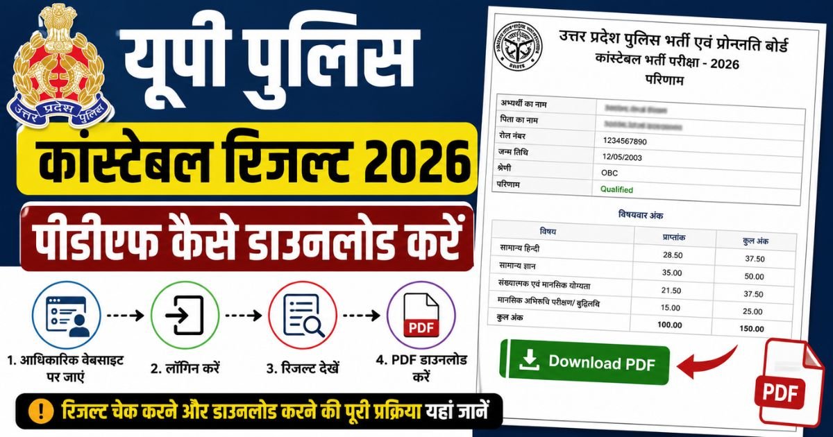 How to Download UP Police Constable Result 2026 PDF