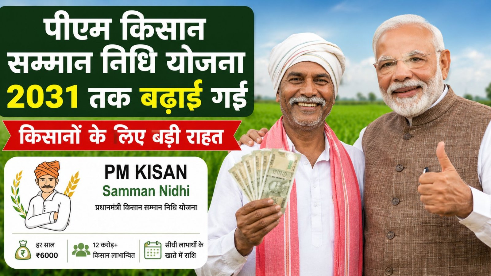 PM Kisan Samman Nidhi Yojana extended until 2031:
