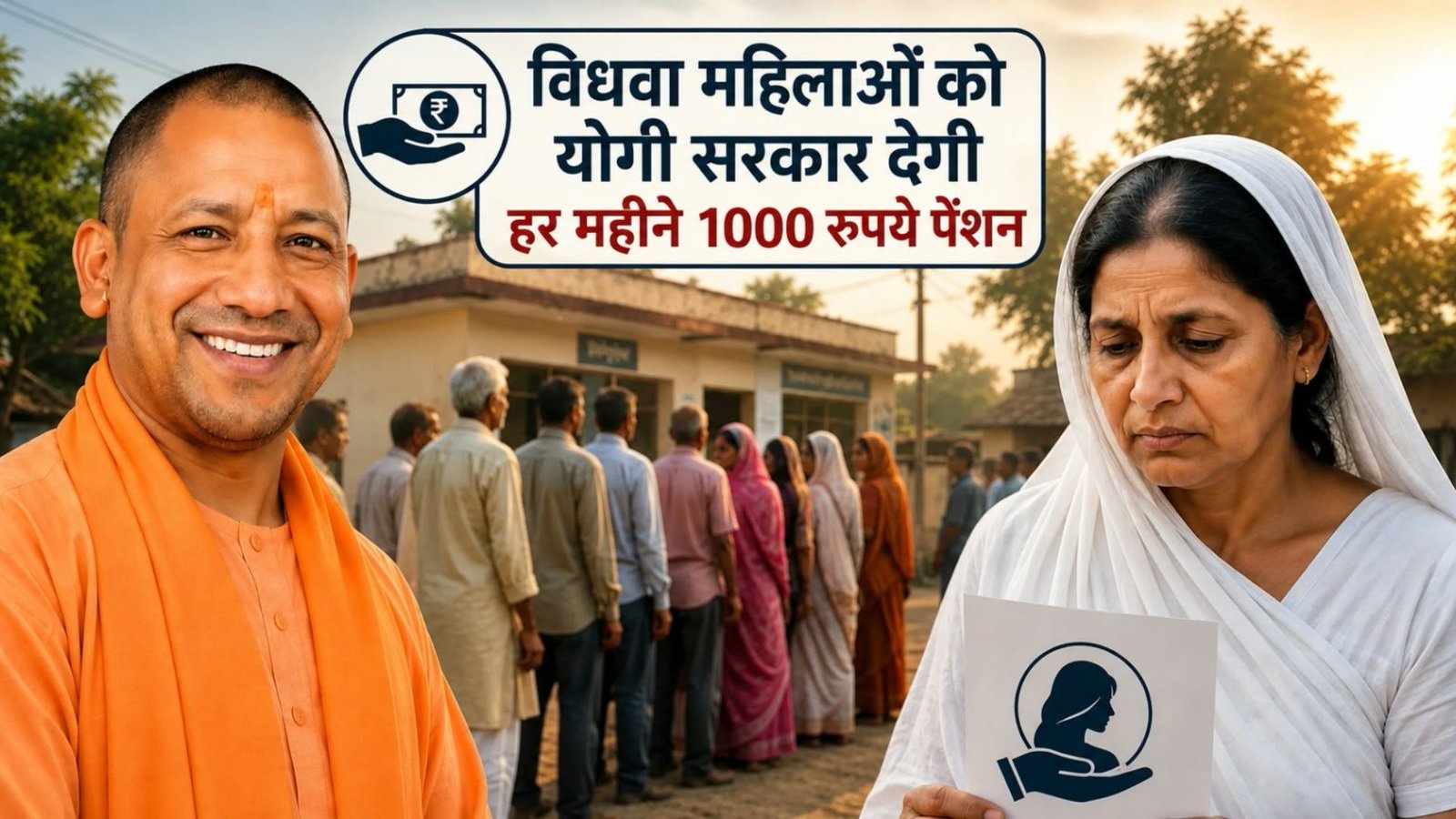Yogi government will give Rs 1000 pension every month to widowed women.